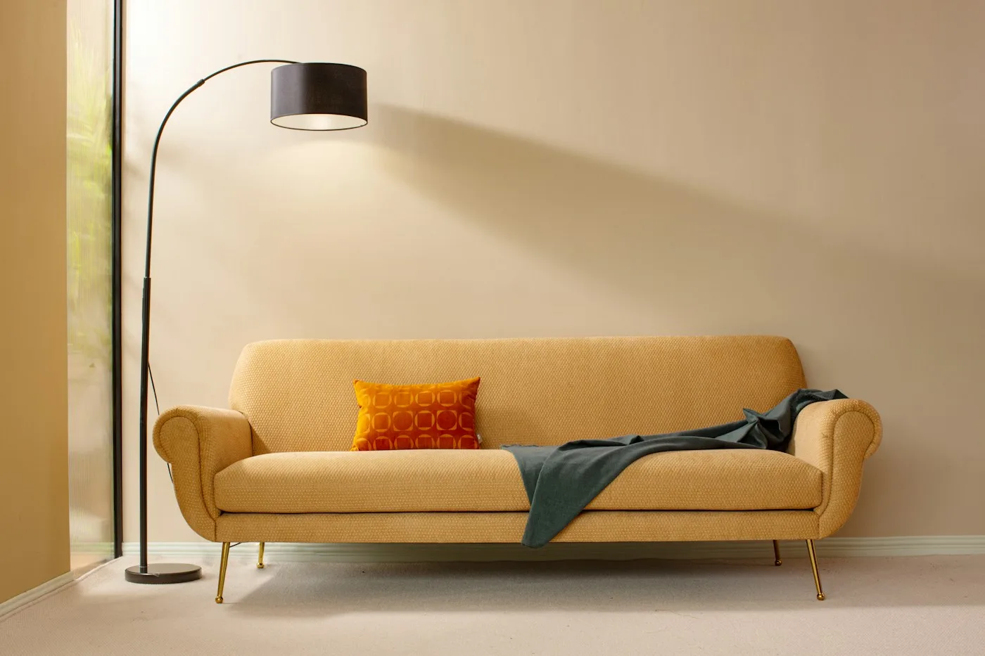 Lampadaire Arc en Marbre et Laiton — N°14